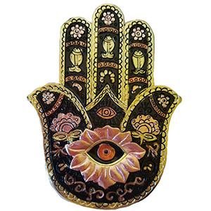 Gold & Black Hamsa Incense Burner