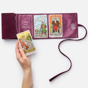 This velvet& satin tarot wrap doubles as a tarot cloth and tarot deck storage.
