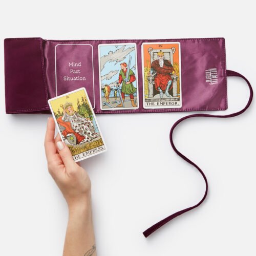 This velvet& satin tarot wrap doubles as a tarot cloth and tarot deck storage.
