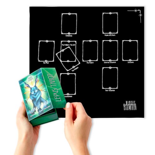 Lepus Tarot deck and our exquisite alter cloth